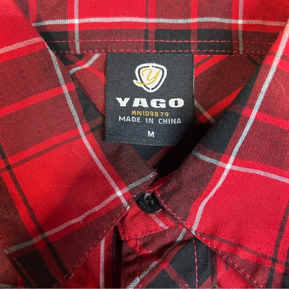 Yago Plaid Flannel Button Down Long Sleeve Casual Shirt - Picture 2 of 2